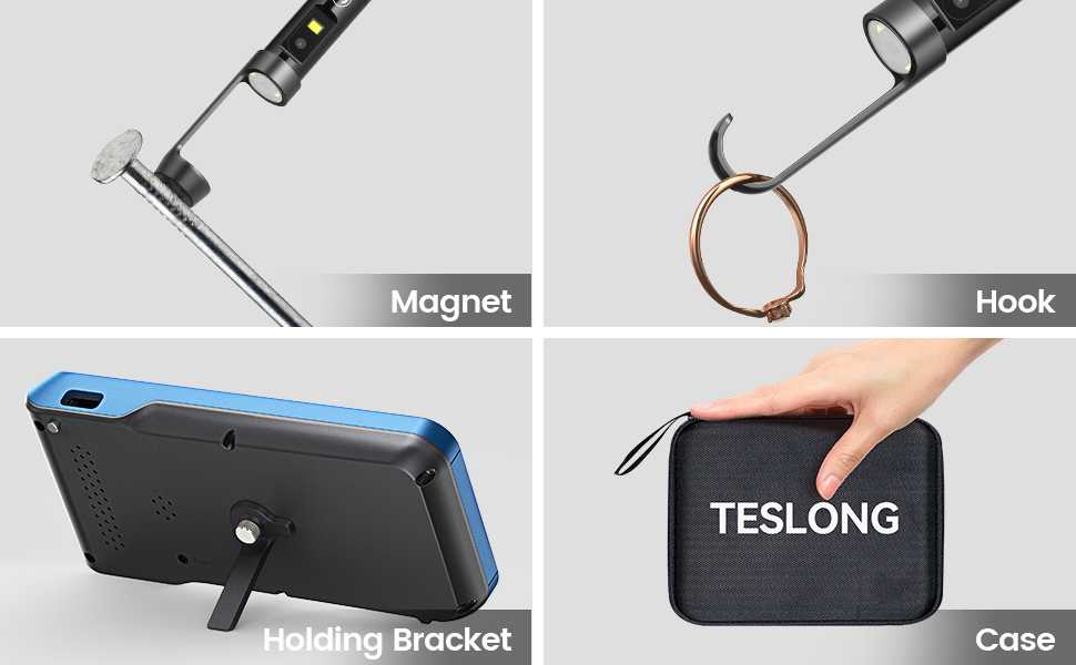Dual Lens Endoscope Camera with Light Teslong MS450 45 Automotive Inspection Snake Borescope Inspection Camera Scope