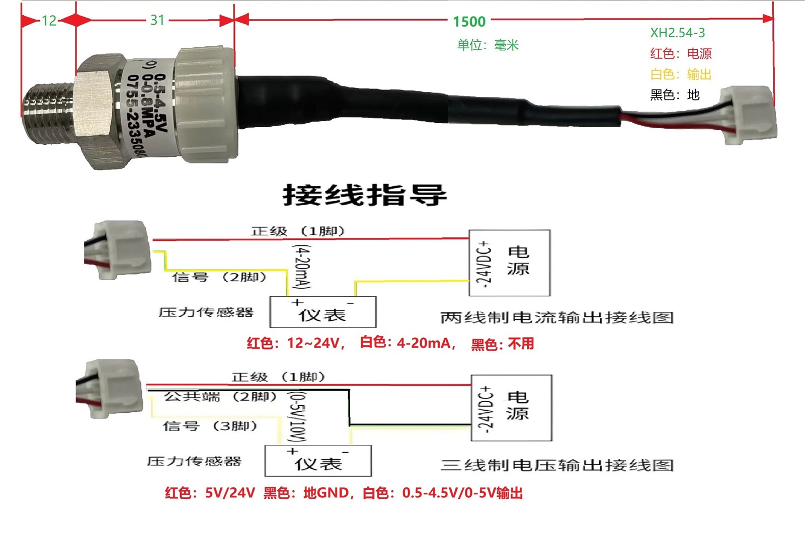 420mA pressure sensor pressure transmitter