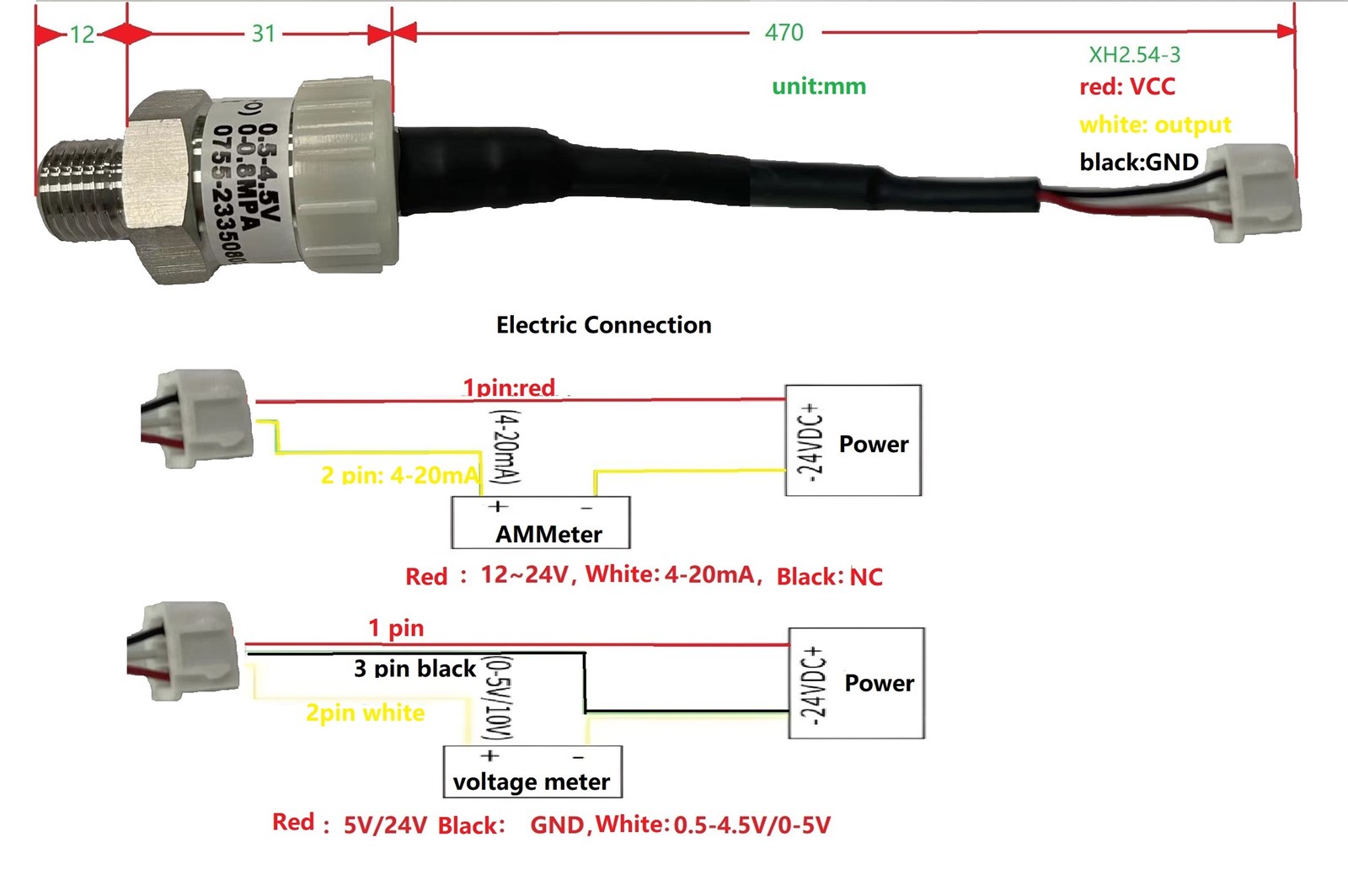 420mA pressure sensor pressure transmitter