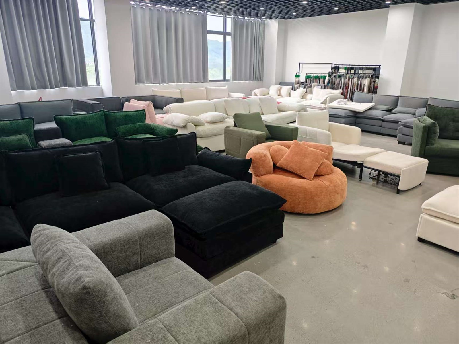 125 U Cloud Modular Sectional Sofa with Chaise Lounges Chenille Upholstered Comfy Couch with Storage Console