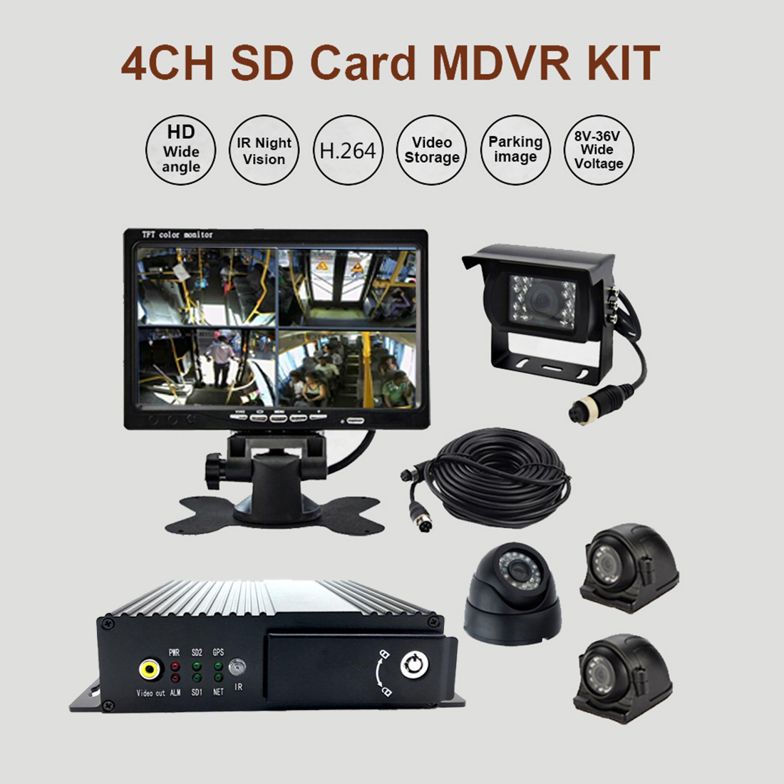 4G SD Card MDVR 1080P 8 Channel Vehicle Recorder With GPS Function Suitable For Every Fleet