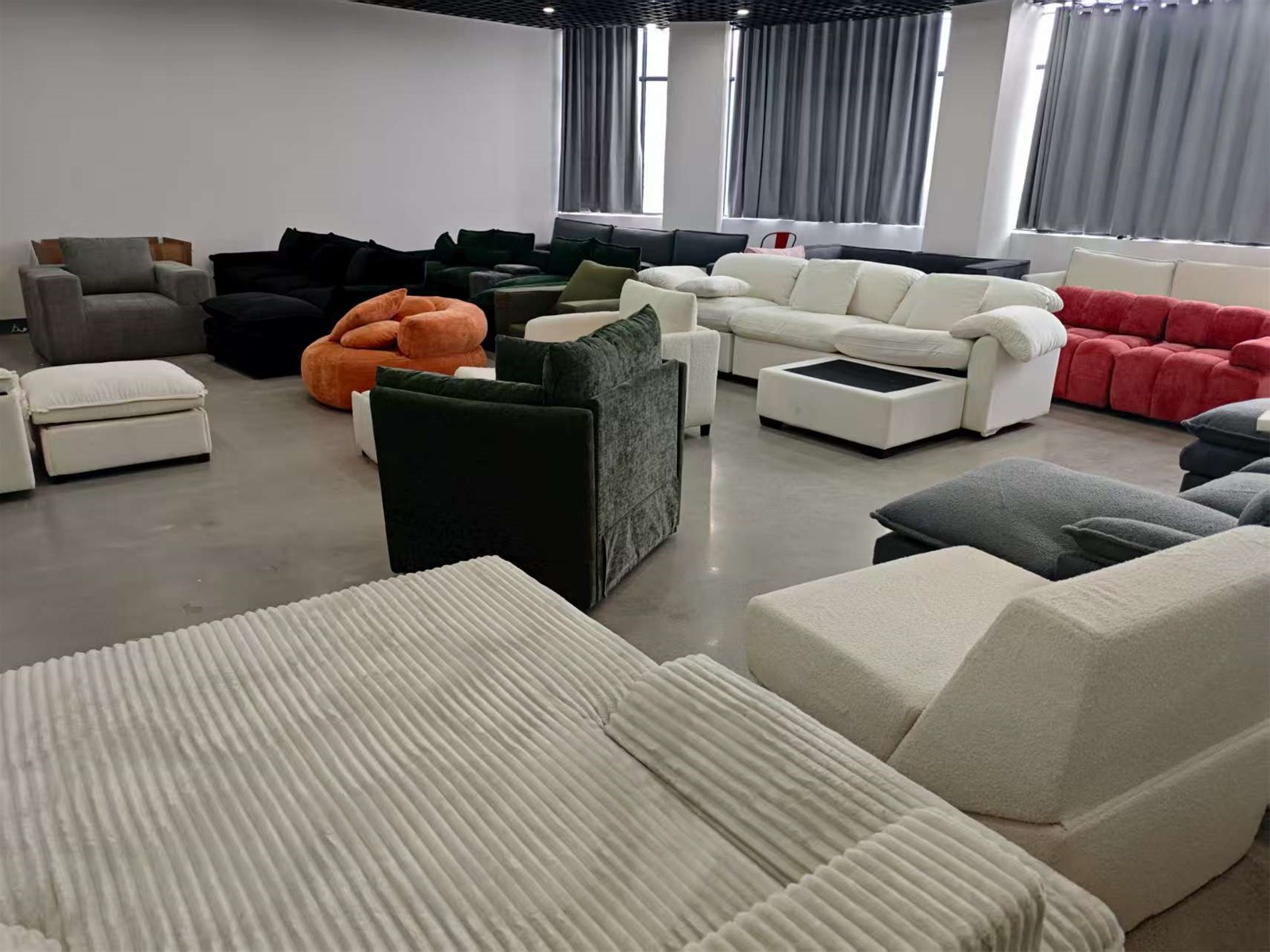 125 U Cloud Modular Sectional Sofa with Chaise Lounges Chenille Upholstered Comfy Couch with Storage Console