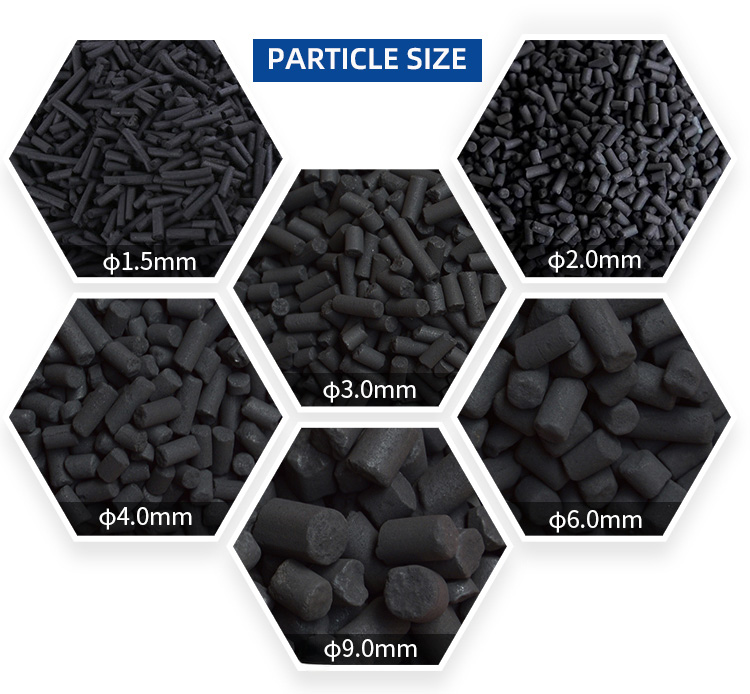 Coal based Columnar Activated Carbon Wood Based Activated Charcoal 4mm 3mm for Waste Gas Treatment and Solvent Recovery