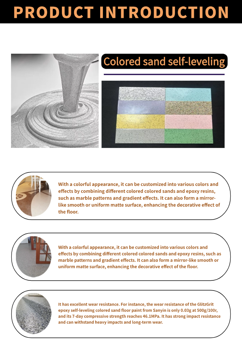 Blue Kingfisher Epoxy Colored Sand Selfleveling Floor paint manufacturer directly supplies industrial plant corrosionr