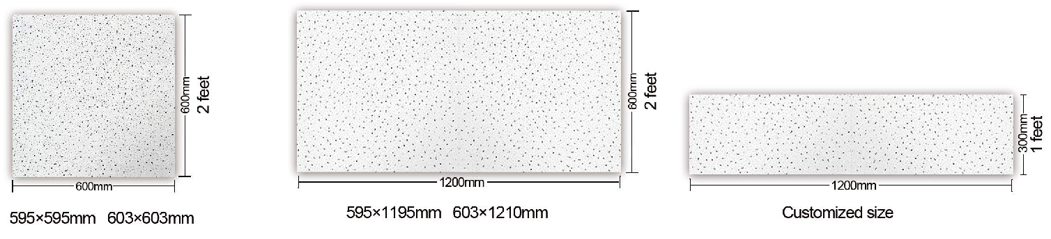 595x595x12mm mineral fiber ceiling tile RH90 acoustic ceiling tile with fine fissured surface