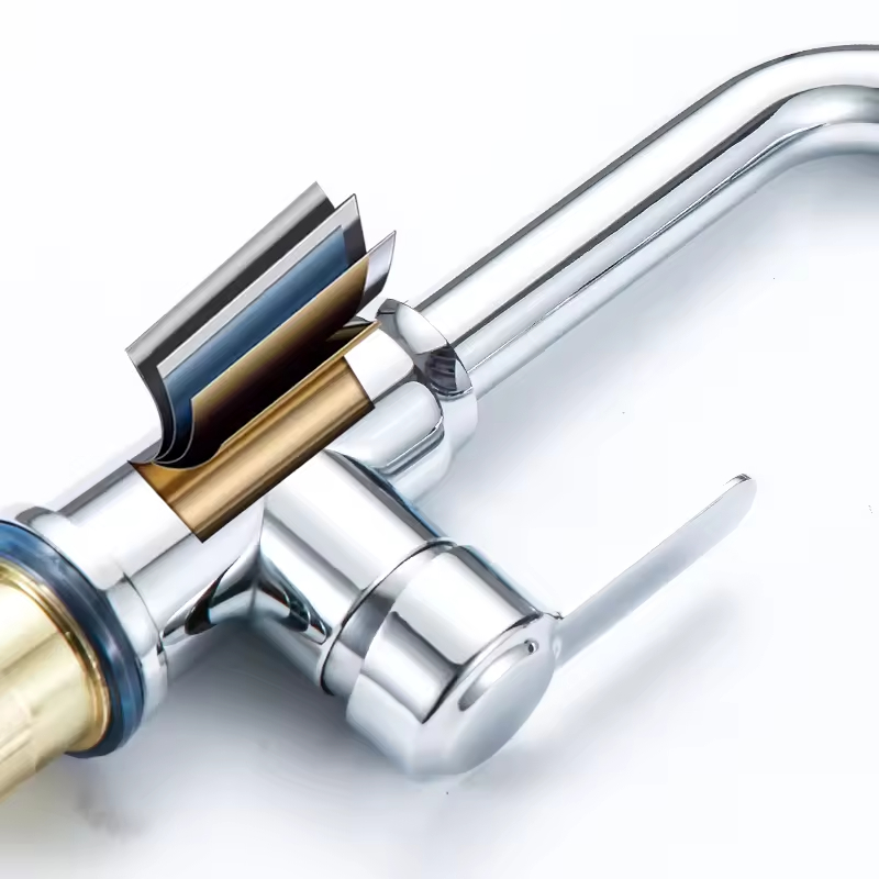Stainless Steel Single Handle Basin Faucet Single Hole Rotation Cycle Whole Turn Bathroom Basin Water Tap