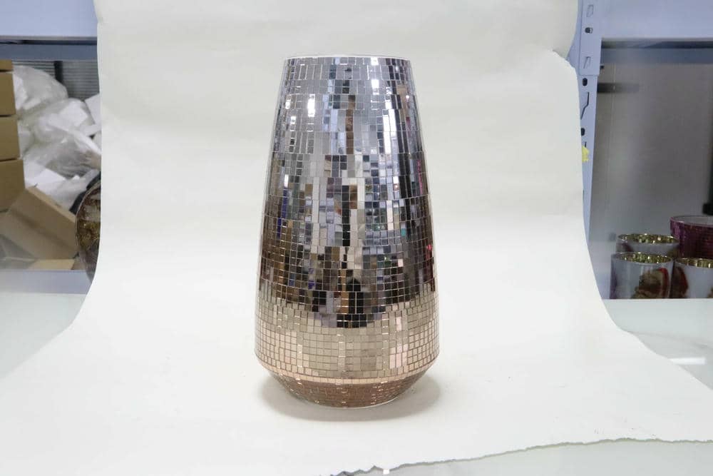 home decoration glass vase glass jar mosaic pot flower vase receptacle