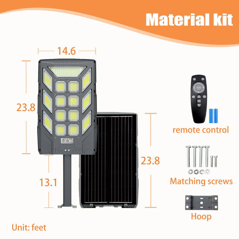 High Quality Garden Parking Lot Ip65 Waterproof ABS 300w 500w 1000w 2000w Integrated All in One Solar Street Lights