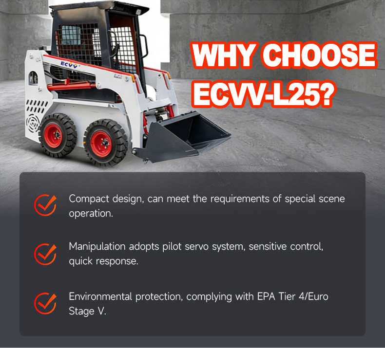 ECVV Wheeled Skid Steer Loader HighTorque Wheel Drive