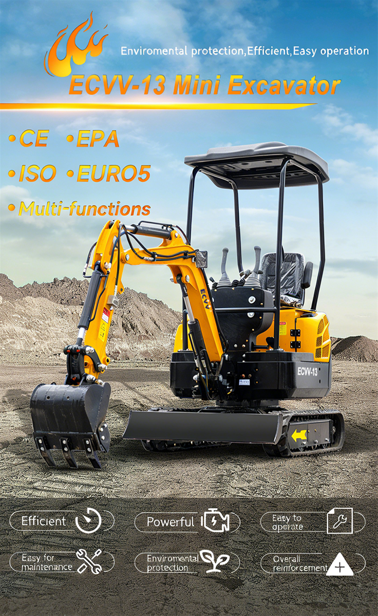 ECVV Compact Mini Excavator 13Ton Hydraulic