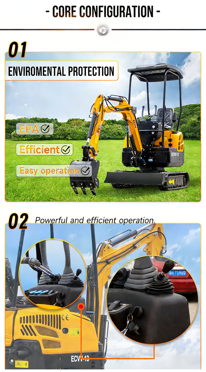 ECVV Compact Mini Excavator 13Ton Hydraulic