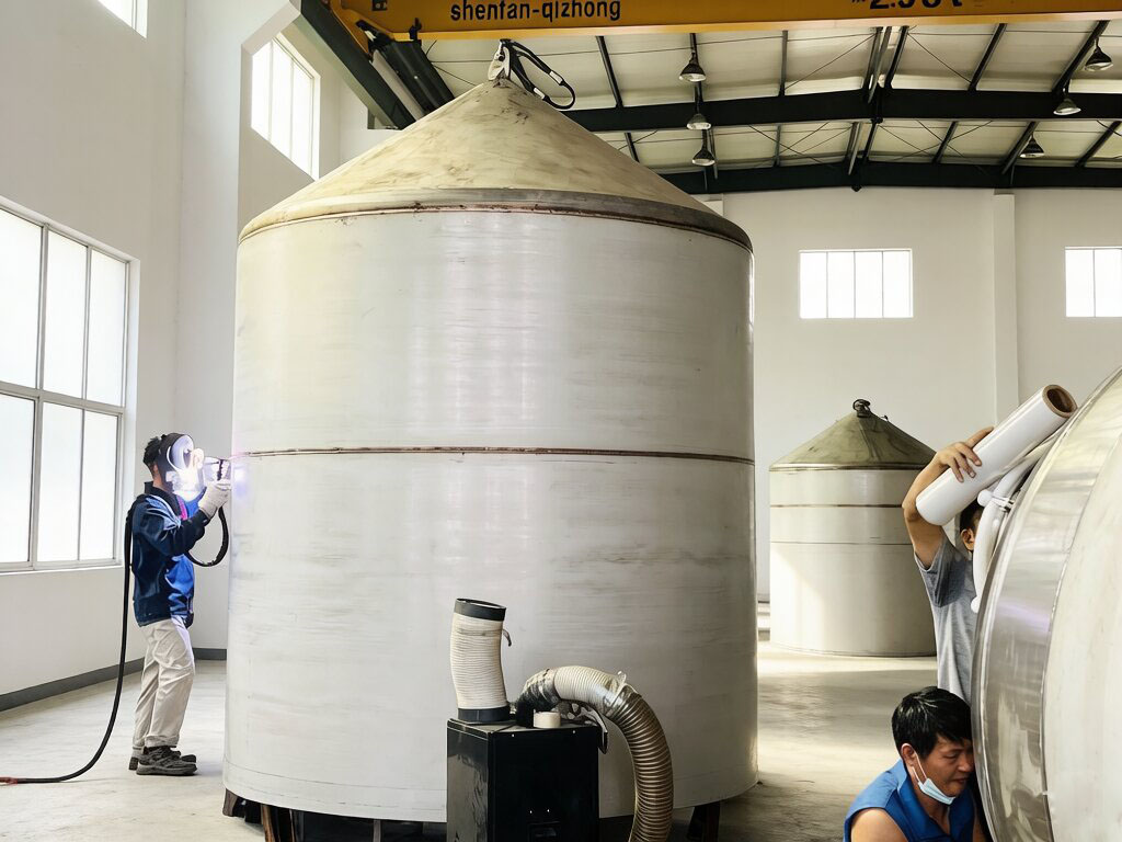 VARIOUS STAINLESS STEEL STORAGE SILOS