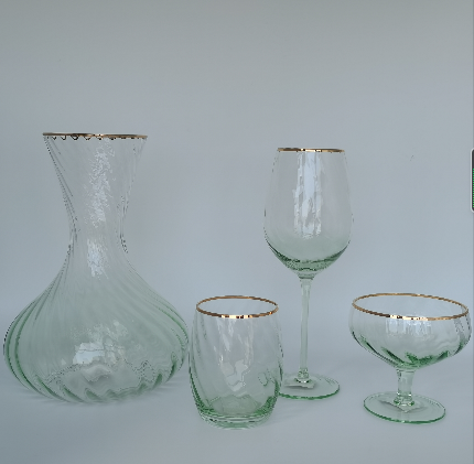 Sprayed Color Gold Rim Glassware