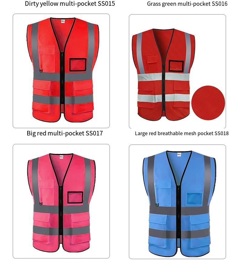 Dark Blue Multi Pocket Traffic Protection Reflective Vest; ECVV UAE ...