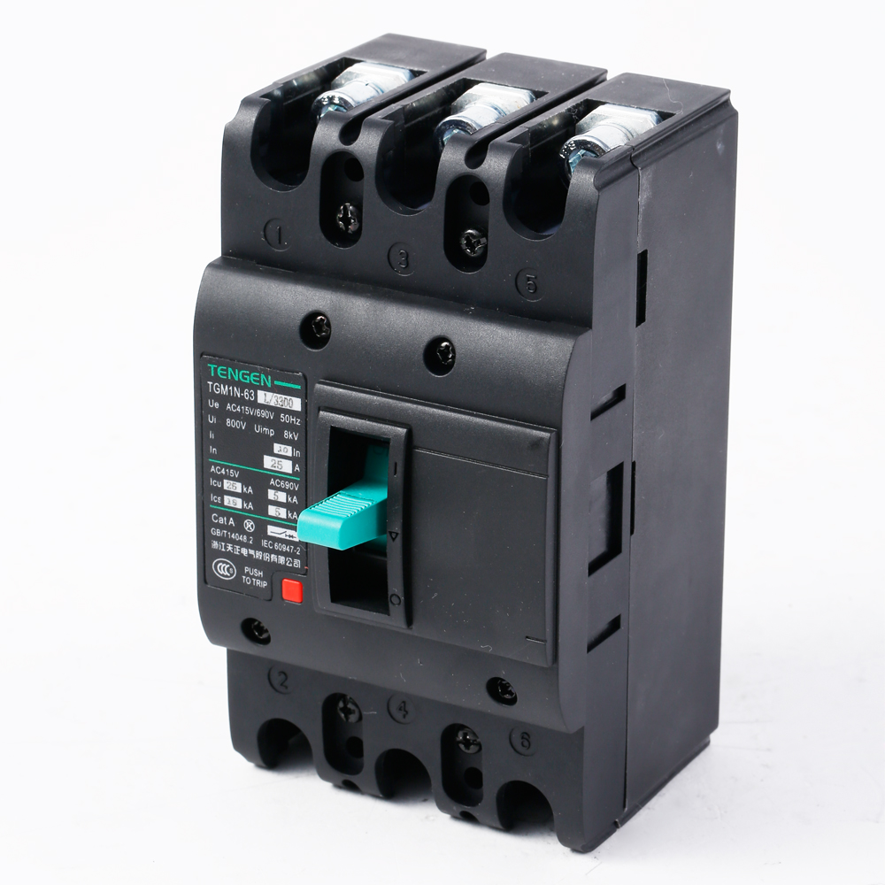 ECVV Moulded Case Circuit Breaker Frame 63 A, TGM1N-63L/3200-16A Breaking Capacity Class L, 3-Pole, Single Magnetic Tripping, MCCB
