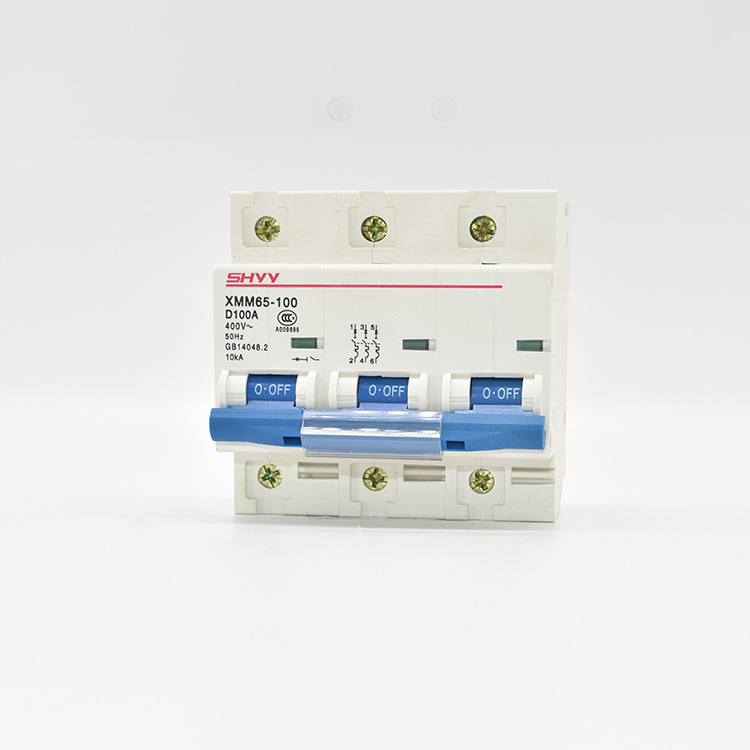 XMM65-100 3P MCB XMM65-100-C-3P-80A 10KA Breaking Capacity Type C Miniature Circuit Breaker by SHYY